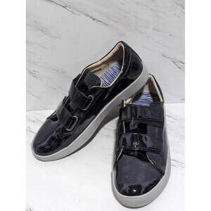 Revitalign Women's Navy Blue Adjustable Strap Patent Leather Comfort Shoe 10B